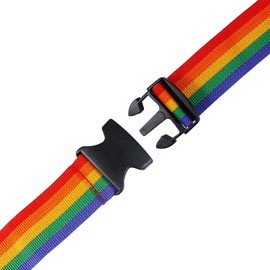 ProLeo Pack of 6 Luggage Straps, Adjustable Suitcase Strap, Non-Slip Cross Long Suitcase Strap, Travel Accessories, Suitcase Strap for Travel, Multicoloured (Rainbow), multicoloured