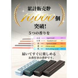 [Fukuryu Kodo] Horizontal Incense Burner with Lid to Try 5 Scents [Comes with 5 Types of Incense, Sandalwood, Agarwood, Apricot Scent, Citrus Scent, Refreshing Scent, Incense, Incense Burner, Incense Stander, Ceramic Dish, Washable, Washable, Washable,