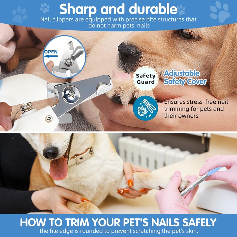 Oromaviela 8PCS Dog Rabbit Bunny Cat Grooming Kit,Self-Cleaning Brush,Nail Clipper,Grooming