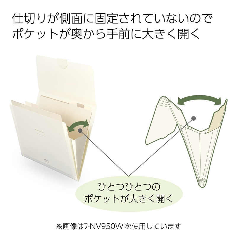 Kokuyo Novita Document File A4 6 Pockets Off White F-NV950W