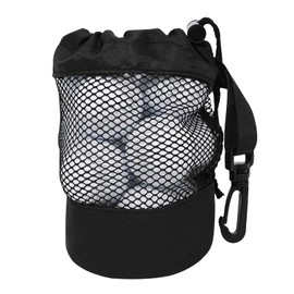 SENUN Golf Ball Case, Golf Ball Pouch, Golf Ball Bag (16 Pieces) Golf Ball Holder Golf Net Storage Bag Golf Ball Mesh Bag Nylon Oxford Bottom Golf Net Pocket Golf Accessories Black, black, Asian