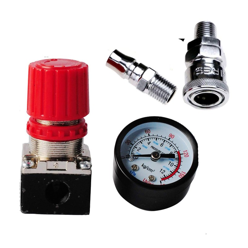 3 Way Air Compressor 1/4" Pressure Regulator Gauge 140PSI Control