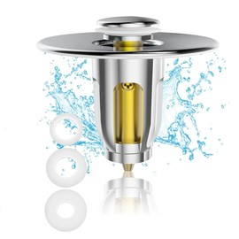 Generic Bathroom Sink Drain Stopper，Pop-up Sink Drain Stopper ，Sink Plug with Removable Strainer for 1.02-1.96” Bathroom Sinkinch Drain Hole (1 pcs)