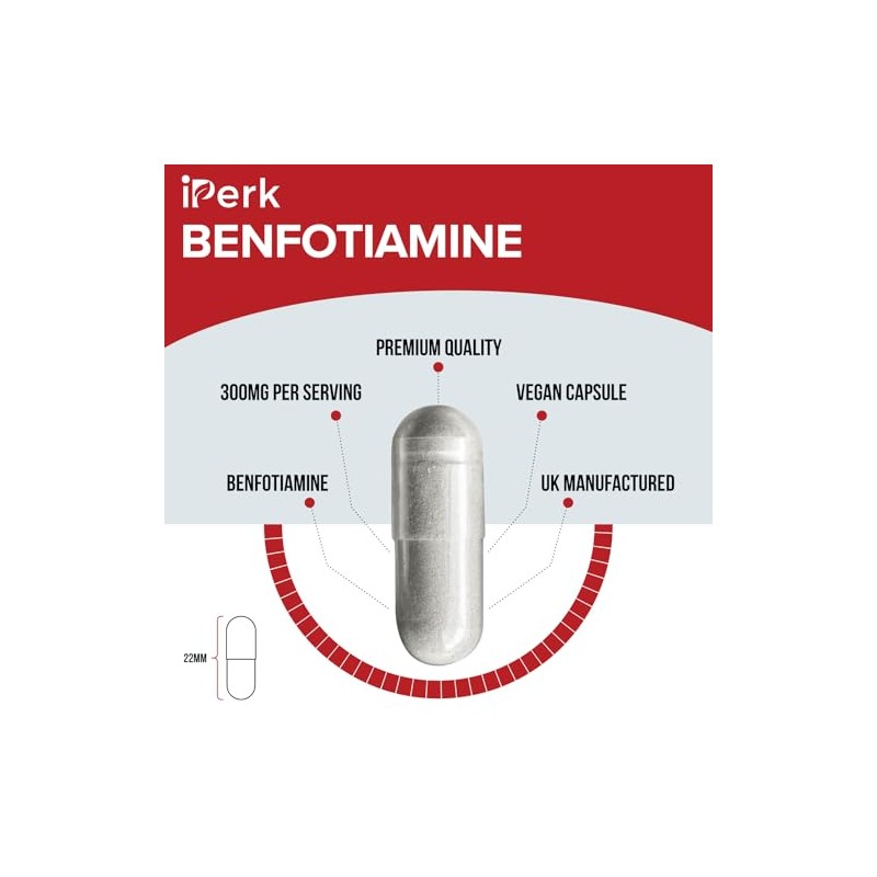 iperk Benfotiamine 300mg - High Absorption Vitamin B1 Supplement, 120