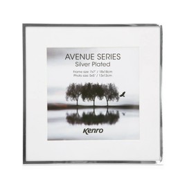 Kenro Avenue Silver Plated Photo Frame 5x5 Inch / 13x13cm with White White Mat for Photo 4x4 Inch / 10x10cm – AVE1010S