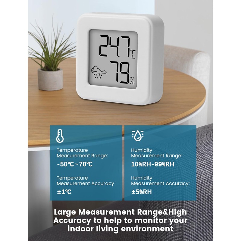 Digital Mini Thermometer Hygrometer Indoor Humidity Meter Room Temperature Monitor