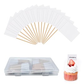 200Pcs Toothpick Food Flags Blank Toothpick Flags Party Food Labels for Buffet Party Food Cocktail Cheese Cupcake
