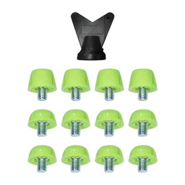 Sharplace Pack of 12 Football Boots Replacement Studs Nylon M5 Thread, Football Boot Replacement Rivets with 5 mm Thread, M5 Thread Football Studs Non-Slip, Replacement Football Shoe Studs Studs for Soft Floor, Green