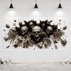 Halloween Decorations Outdoor, Plastic Backdrop 65" x 32.7", Skull Halloween