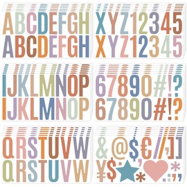 600Pcs Letter Stickers Large Bulletin Board Letters 36 Sheets 2.5inch Alphabet Stickers Vinyl Self-Adhesive ABC Number Stickers Poster Board Boho Classroom Mailbox Crafts Bottles Door Decor (Pastel)