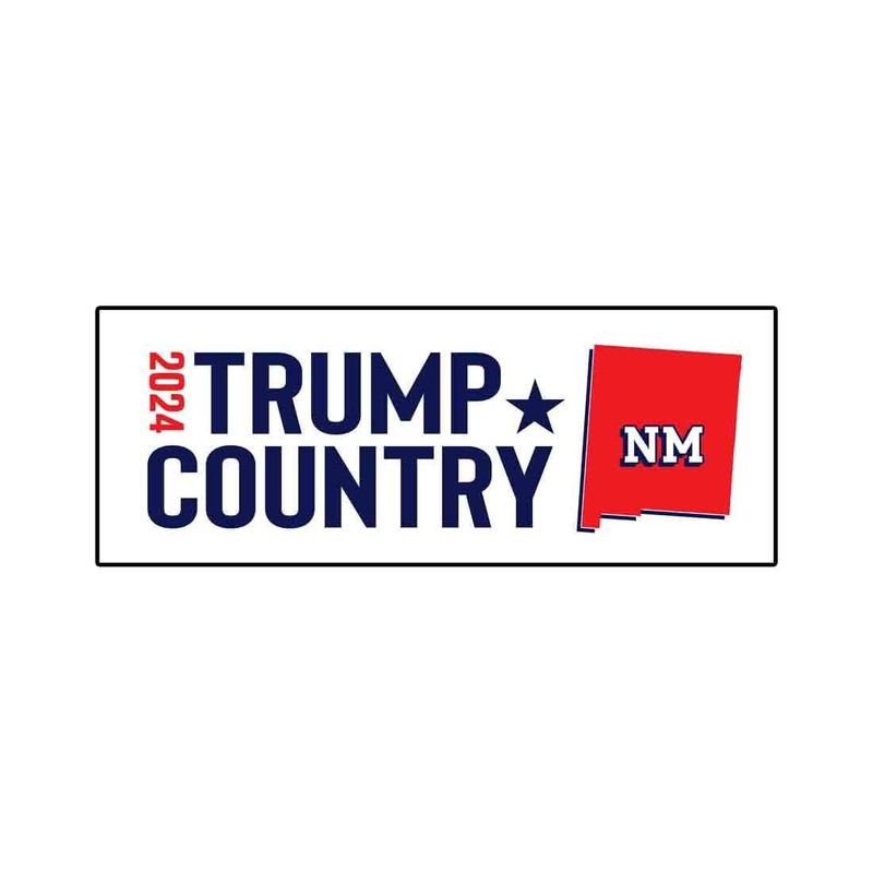 Trump Country NM 2024 Bumper Sticker Decal (3.37" x 9")