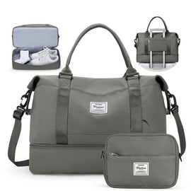 Travel Duffel Bag with Shoes Compartment, Carry on Overnight Weekender Bags for Women, For Spirit Airlines 18x14x8 Personal Item Bag