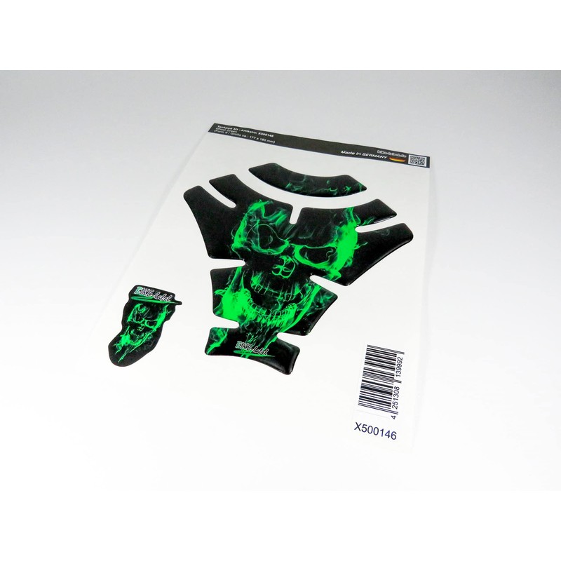 BIKE-label X500146VA Tank Pad 3D Motorcycle Tank Protector Skull Flames