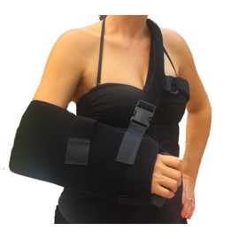 Alpha Medical Shoulder & Arm Sling Immobilizer w/Abduction Pillow and New Comfortable Hand Grip (X-Large)