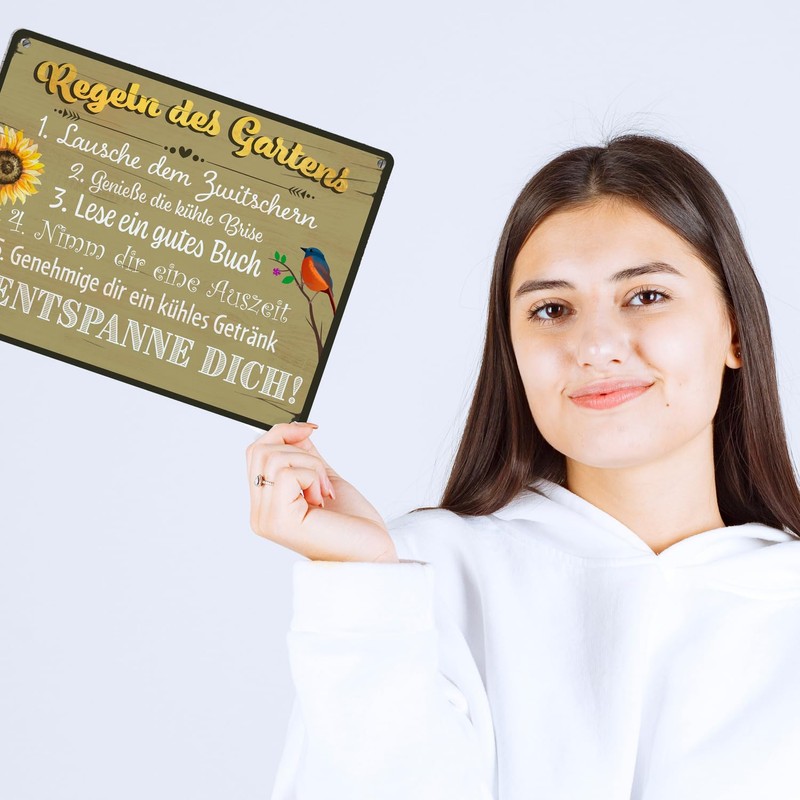 Rules of the Garden Rustic Style Metal Sign