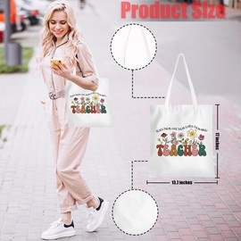 Teacher Appreciation Gifts Wildflower Tote Bag Teacher Gifts for Women Mentor Educator Her Coworker Beach Bag Reusable Grocery Bags Shopping Christmas Birthday Thank You Gifts Teacher Gift