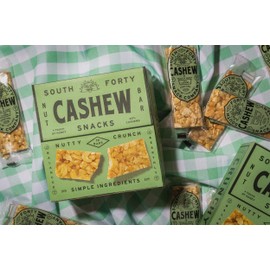 South 40 Snacks Crunchy Cashew Bar, Just 4 Ingredients, Touch of Honey (40g Bar, Pack of 12)