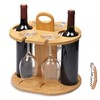 Kato Wine 2 Bottle Holder & 4 Glass Rack, Wine