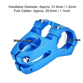 Alomejor Bicycle Handlebar Stem Aluminium Alloy Mountain Bike Stem Short Handlebar Stem for Mountain Bike Road Bike Folding Bike (Blue)