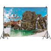 SADFA Pirate Island Backdrop 10x8ft Pirate Ship Theme Party Decorations