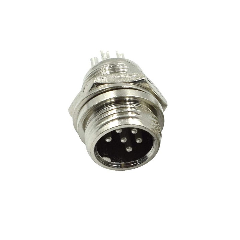 Hxchen Conector de panel hembra macho de metal de 6