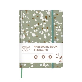 Rileys & Co. Terrazzo Elegance Password Book | Alphabetical Tabs, Password Organiser, Secure Internet & Website Login Manager, Username Memory, Stylish (Green, 8 x 6 inches)