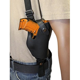 Barsony New Black Leather Vertical Shoulder Holster Compatible with Glock 19 23 26 27 28 39 Right