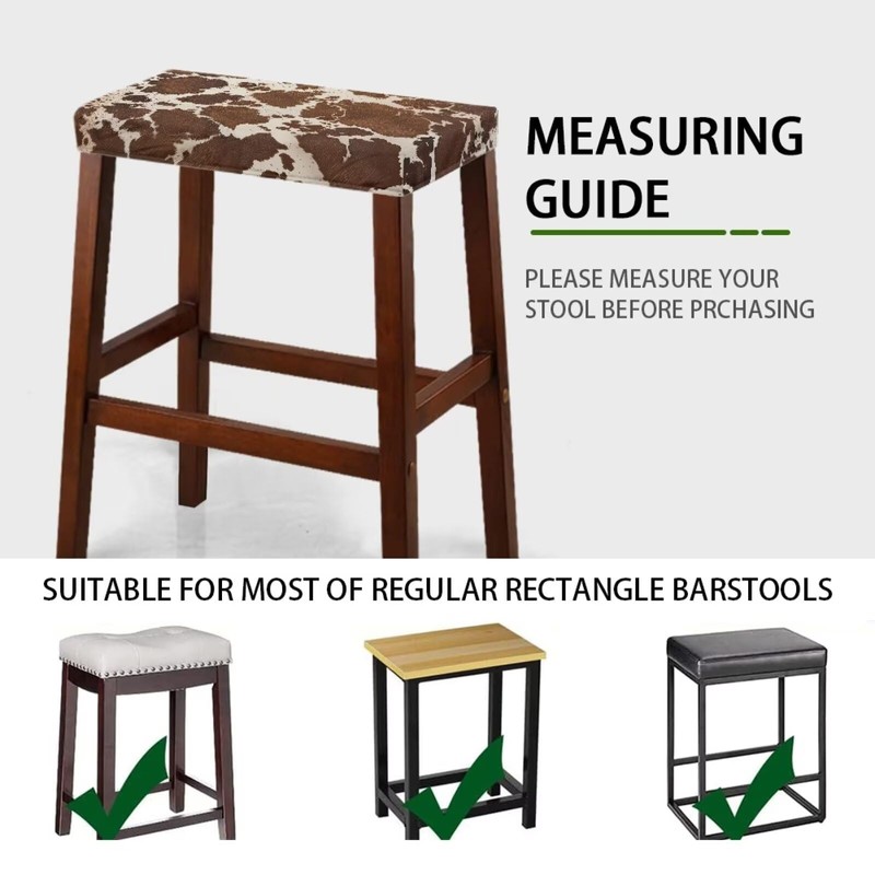 Luarisgur Bar Stool Covers Set of 2 Brown Cow Print