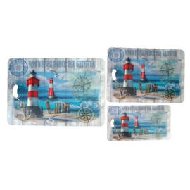 Flexibles Schneidebrett-Set, 3-teilig, Maritimes Leuchtturm-Design - Wegweiser durch die Gezeiten - Kunststoff Schneidematten
