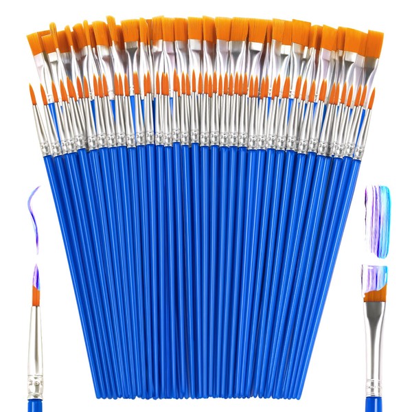 ZRLEI ZRLEI Small Paint Brushes Bulk, 110 Pcs Flat Tip