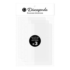 Discagenda Clear Card Holder [2nd Edition] Compatible with Mini HP (4.6x7in), 3 Pack for Discbound Planner