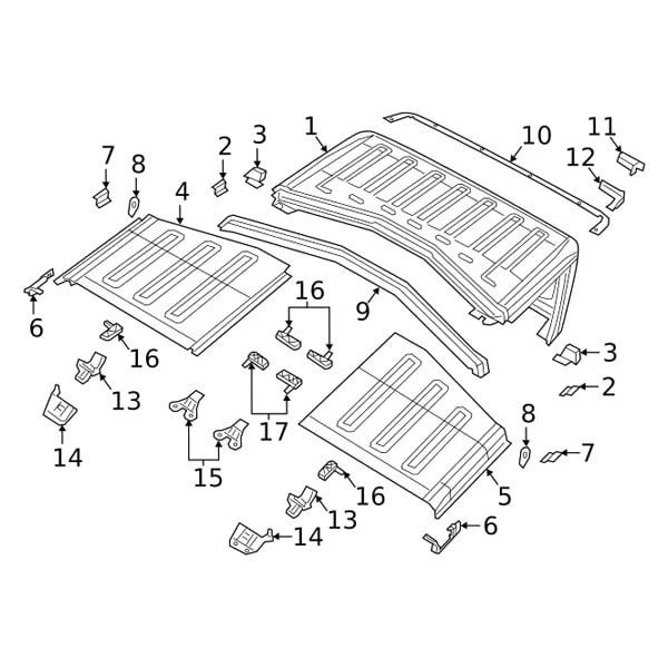 Mopar For Jeep Gladiator 2020-2024 Mopar 68368565AA Targa Panel Header