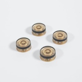 Set of 4 Hatbox Guitar speed Knobs w/Rubber ring Grip, Non-Slip, Gold