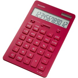 Sharp EL-N802 Design Calculator, Nice Size, 12-Digit, red