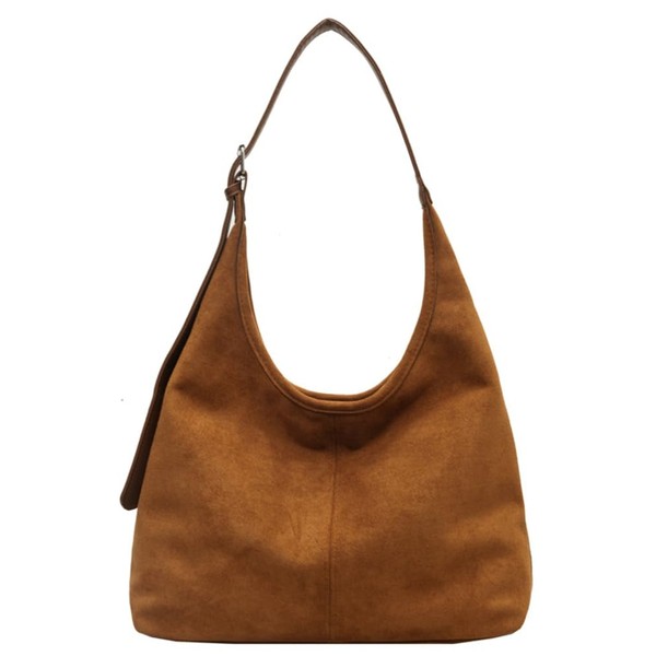 2 Pcs Slouchy Hobo Bags Women Suede Crescent Satchels Shoulder