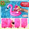 100 Pcs Flamingo Drink Floats Coaster, Inflatable Drink Holder, Drink