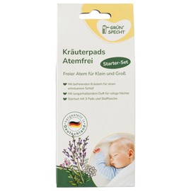 GRÜNSPECHT Herbal Pads "Breathless" for Breathing in the Cold Season, Soothing, Starter Set with 3 Fragrance Pads and Fabric Bag for Wrist (1502-V2)