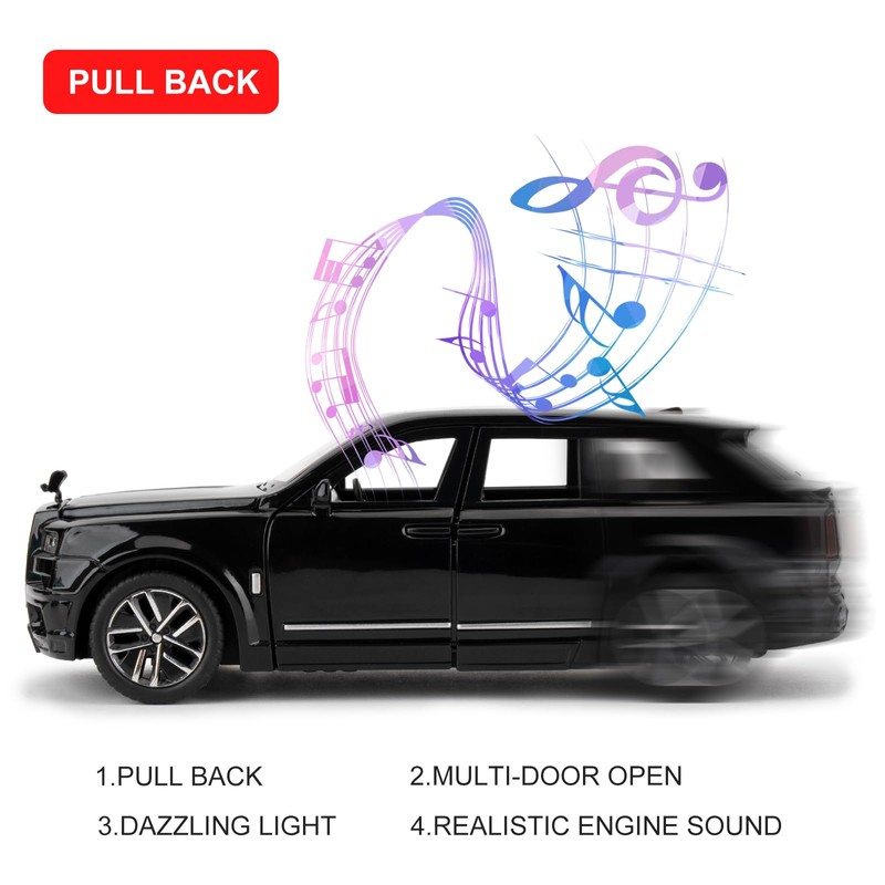 1/32 Rolls-Royce Cullinan Model Car, Toy Car with Sound and