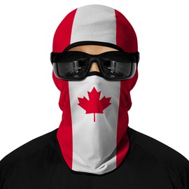 ShopINess Unisex Adult 3D Balaclava Country Flag Style for Football Soccer World Cup Olimpic Games and Sport Events Canada Flag