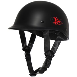 TRIANGLE Half Shell Helmet Motorcycle for Adults Men German Style Scooter Moped Helmet, Open Face Motorcycle Helmet Meet Dot Approved.