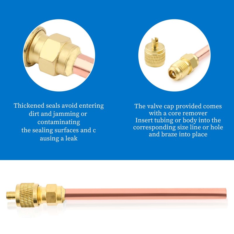 WISSCOOL 10PCS 1/4” HAVC AC Schrader Access Service Valve 1/4''