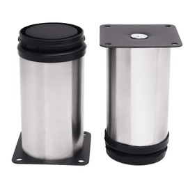 KINJOEK 16 Packs 2 x 4 Inch Adjustable Legs, Stainless Steel Adjustable Furniture Feet with Brushed Finish for Sofa,Bed,Cabinet,Desk,Table