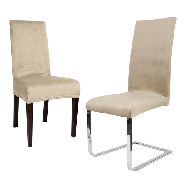 BEAUTEX Set of 2 Lea Chair Covers, Elastic Plain Stretch