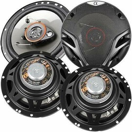 Alphasonik AS265P Loudspeakers 2 Pairs of 6.5" 350W Max 3-Way Speakers 4 Ohms Premium Quality Audio Door Speakers for Car or Truck Stereo Sound System