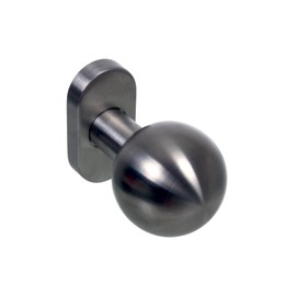 NAJDER Stainless Steel Door Knob, Single, Round Door Knob, Movable Door Handle, Ball Knob on Oval Rose, Round Stainless Steel Door Knob with a Set of Mounting Screws (AISI 304)