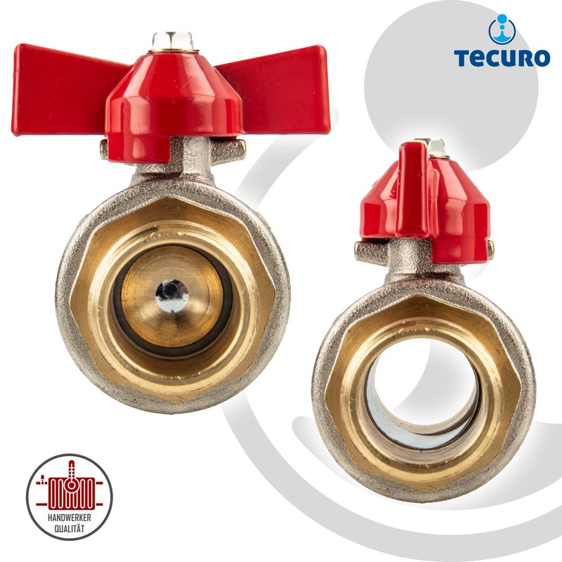 tecuro Ball Valve, Male Thread on Both Sides G 1/2