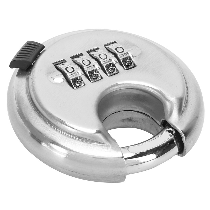 4 Digit Combination Disc Padlock with Hardened Steel Shackle Lock