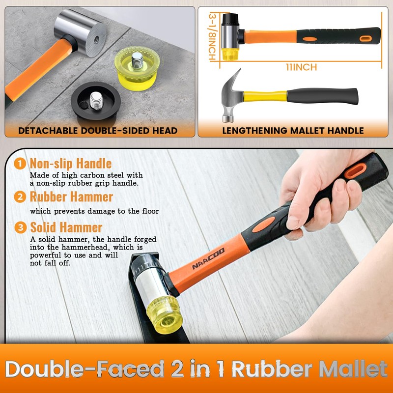 NAACOO Laminate Flooring Tools, Universal 4 in 1 Floor Installation