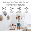 Crane White Teardrop Ultrasonic Cool Mist Humidifier, 1 Gallon Auto