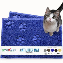 Andalus Brands Cat Litter Mat (Blue, Small (Pack of 2))